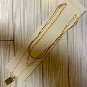 Gold Tone Multi Layer Necklace